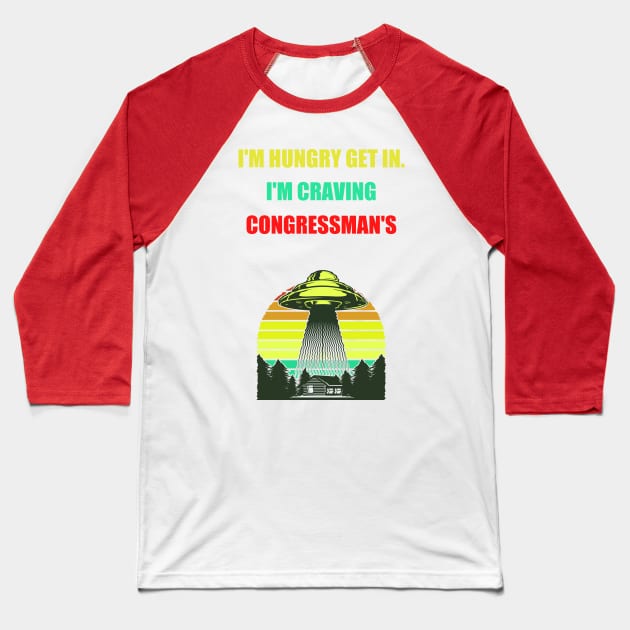 Funny Alien Ufo Retro Shirt Baseball T-Shirt by Retro_Design_Threadz